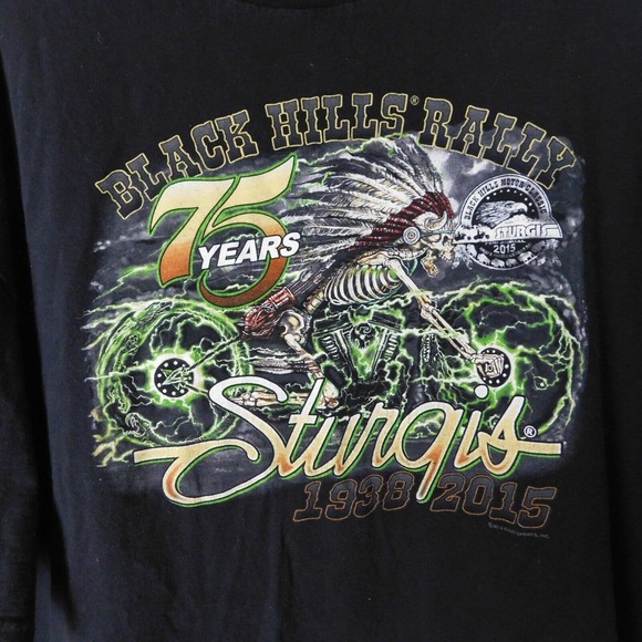 Sturgis Tee Shirt Adult 3XL 2015 Black Hills Biker Motorcycle Black Short Sleeve - Picture 5 of 10